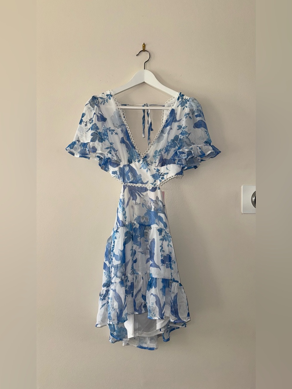 Hello Molly - White and Blue Floral Dress